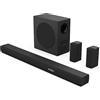 HISENSE SOUNDBAR + SUBWOOFER HISENSE AX5100Q 5.1 canali, Potenza Max 580 W, Cassa wireless, NERO