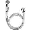 Cornat Set doccetta manuale per bidet, utilizzabile su rubinetto e valvola angolare, facile commutazione, include supporto da parete, cromato lucido, per doccia igienica, doccetta per WC, SA143.