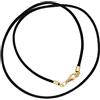 GlassOfVenice Collana con Cordoncino di Seta Satinato Nero per Pendente con Chiusura in Oro o Argento - Cordoncino di Seta per Gioielli