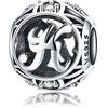 Yashuo Ciondolo a forma di lettera dell'alfabeto (A-Z), in vero argento Sterling 925, per braccialetti Pandora Lettera K.