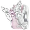 Yashuo Perline distanziali a forma di fiore e farfalla, in vero argento Sterling 925, per braccialetti Pandora, Silicone