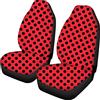Generic Set Coprisedili per Auto Pois Neri Confortevole Furgoni Copri Sedili Anteriori Traspirante Camion Coprisedili per Auto 35X138Cm