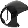 CHICIRIS Cupolino Moto,Superficie Liscia Resistente All'invecchiamento,Cupola Fari Rotondi,7 Pollici Universale Nero Lucido for Motociclisti Guida Città Viaggi Lunghi Protezione Vento