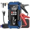 Tyonto Avviatore Emergenza per Auto con Compressore 150PSI, 4000A Starter Batteria Auto 12V per 9.0L Benzina e 8.0L Diesel Motori, Booster Avviamento con Torcia, Ricarica USB