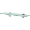 Kaorsrow Mensola sospesa in vetro, 40 x 20 cm, moderna mensola da parete in vetro di sicurezza da 8 mm con supporti in zinco, elegante scaffale in vetro per soggiorno, camera da letto e bagno, portata