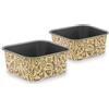 Set 2 teglie quadrate crema bordo alto per friggitrice ad aria - AirFry