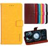 TIANYUE Custodia Motorola Moto E32 4G/Moto E32s Cover, Custodia a Portafoglio con Slot Schede, Supporto Stand,Schede Protezione Custodia per Motorola Moto E32 4G/Moto E32s, Giallo