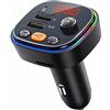 XIAOKEKE Trasmettitore FM Bluetooth Auto, Adattatore per Bluetooth 5.0 Car Audio Radio, Wireless Kit per MP3 Auto, Trasmettitore Bluetooth per Auto Vivavoce, Dual USB Car Charger, Supporto TF/U Disco