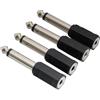 Musiclily Adattatore Jack Cuffie 3.5mm Femmina a 6,35 Maschio Audio Mono Connettore Jack per Bassi Amplificatori Chitarra Pianoforte(4 Pezzi)