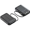 SLYHHZHMY Caricabatterie Solare 20000 Mah Caricabatterie Portatile per Telefoni Cellulari Con Cavo Quadruplo E Illuminazione Con Cordino (Nero)