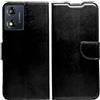 Generico Custodia compatibile con MOTOROLA MOTO G22 XT2831-3 / E32 / E32S Copertura COVER STAND flip LIBRO gel tpu PORTAFOGLIO protezione display SCHERMO LCD magnetica eco pelle porta card (black)
