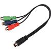 Annadue Cavo Mini DIN 9 Pin a 3, Adattatore Video da Mini DIN Maschio a 3 Femmine RGB, 30 cm per Apparecchiature Video