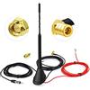 Eightwood DAB DAB+ Antenna Splitter Auto FM/AM/DAB Car Radio digitale SMB/SMA Maschio Adattatore DIN a SMB Autoradio Amplificatore segnale tetto da tetto 500cm Flessibile 23cm