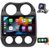 PASYRTM Autoradio stereo Android 13 5GWIFI per Jeep Compass Patriot 2010-2016 con CarPlay wireless Android Auto, touchscreen da 10,1 pollici con Bluetooth, WiFi, DSP, GPS, telecamera di backup