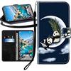 Sunrive Cover Per Huawei P8 Lite 2017/P9 Lite 2017, Custodia con supporto di stand e in Pelle artificiale per carte di credito Portafoglio Flip Chiusura Magnetica bumper(Panda della luna B1)