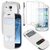 ebestStar - Cover Compatibile con Samsung S3 Mini Galaxy GT-i8190, i8190N Custodia Portafoglio Protezione Libro, Flip con Finestra View + Mini Penna +3 Pellicole plastica, Bianco