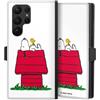 DeinDesign Custodia a portafoglio compatibile con Samsung Galaxy S23 Ultra Custodia per cellulare di similpelle nera Cover a libro Snoopy Prodotto ufficiale su licenza Peanuts