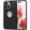 NALIA Custodia Anello per iPhone 15 Plus - Stand 360° & per Supporto Magnetico - GRIP360 (Cover Silicone Opaca) - Marchio Tedesco, Colore:Rosa Gold Oro