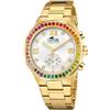 LOTUS Orologio Intelligente Donna Ibrido Connected Acciaio Inossidabile 316L Dorato - Vetro minerale - Impermeabile 5 ATM - Controllo musica, contapassi, notifiche e rifiuto chiamate 18925/5