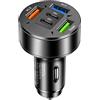 Générique Car Phone Charger - Car Travel Esssentials | 3USB+2PD Car Charger | 100 W 5 porte Fast Charging Adapter | Multi-Port Vehicle Power Outlet for Road Trips & Long Drives, Multiple Devices