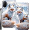 WUACYEAMING Custodia Compatibile con TCL K70 XE,con Slot Carte PU Pelle Portafoglio Libro Case Antiurto Bumper Motivo Magnetica Flip Protettiva Resistente Volpe