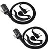 UAYESOK Auricolari a 2 pin a forma di G Serveillance Cuffie Inline PTT Microfono per Radio Kenwood 2 Pin TK-3501 Baofeng UV-5R 888S UV-82 Puxing Wouxun TYT Midland G10 (2 pezzi)