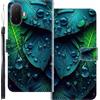 WUACYEAMING Custodia Compatibile con TCL K70 XE,con Slot Carte PU Pelle Portafoglio Libro Case Antiurto Bumper Motivo Magnetica Flip Protettiva Resistente foglia