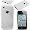 ebestStar - Cover Compatibile con iPhone 4, 4S Custodia Protezione S-Line Design Silicone Gel TPU Morbida e Sottile, Trasparente [Apparecchio: 115.2 x 58.6 x 9.3mm, 3.5'']
