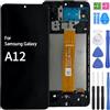 iYAiYO Schermo LCD Display Digitalizzatore Touch Screen Ricambio Compatibile con Samsung A12 SM-A125F, SM-A125M Versione Europea Schermo Completo con Cornice-Nero