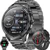 MYSHUN Smartwatch da uomo con funzione telefonica, torcia elettrica AMOLED 5 ATM Smart Watch tracker di attività con 123 modalità sportive, monitoraggio della pressione sanguigna, contapassi, orologio da