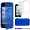 ebestStar - Cover Compatibile con iPhone SE 5S 5 Custodia Silicone Portafoglio Gel TPU, Protezione Anti Shock AntiGraffio Antiscivolo + Mini Penna +3 Pellicole plastica, Blu