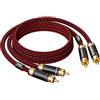 Primeda Auidophile 2RCA maschio a 2RCA maschio subwoofer stereo cavo audio, Hi Fi, placcato oro 3U | nucleo in rame 4N senza ossido (1,5 m)