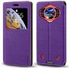 Shantime Custodia Flip in Pelle con Finestra Compatibile con Doogee S200 Plus, Display Visibile, Chiusura Magnetica Invisibile e Slot Carta(Viola)