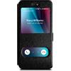 moex® Cover a clip, finestra schermo compatibile con Huawei P20 Pro | Supporto + magnete, Nero