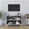 BUKSCYJS Mobile Da Parete Per Tv,Mobile Tv Sospesomobile Tv Con Gambe In Legno Massello Grigio Cemento 69,5x30x50 Cmadatto Per Camera Da Letto, Sotto La Tv, Ufficio, Sala Riunioni