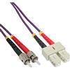InLine 22450 Cavo Bretella Fibra Ottica Duplex, SC/ST, 50/125µm, OM4, 25M Nero
