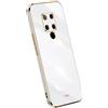 RankOne La Custodia del Telefono è Adatta per HUAWEI Mate20 (6.53 Inches), Case per Cellulare in Silicone con Telaio Galvanico - Bianco