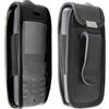 caseroxx Borsa in pelle con clip da cintura per Nokia 106 (2018), Funda carcasa vera pelle (con finestra trasparente) in nero
