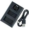 vhbw caricatore USB-C duale compatibile con Leica BP-DC12 per camera + cavo USB-C + LED