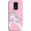 Mixroom - Cover Custodia Back case In TPU Silicone Morbido Per Xiaomi Redmi Note 9 Fantasia Unicorno Arcobaleno W348