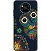 Mixroom - Cover Custodia Back case In TPU Silicone Morbida Per OPPO Reno 12 F 5G / 4G / Oppo Reno 12 FS 5G / 4G Fantasia Gufo Fantasia Etnica M727