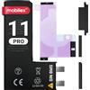 MOBILEX® Batteria senza BMS per iPhone 11 Pro | 3046mAh - Capacità originale | Cella interna di ricambio | OEM | Senza cavo Flex