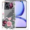 AQGG Custodia + Vetro Temperato per Realme C53 (6.74) Cover Case Transparent TPU Morbido Silicone Bumper con Protezioni per Schermo - Rosa Rossa