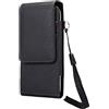 DFV mobile - Leather Holster Case Belt Clip Rotary 360 with Card Holder And Magnetic Closure per iPhone 13 PRO Max (2021) - Black