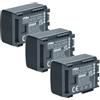 vhbw 3x batteria compatibile con Canon Legria FS100, FS10, FS19, FS11, FS20 videocamera camcorder (750mAh, 7,2V, Li-Ion) con infochip