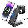Gvblkq Wireless Charger, Fast Charging Station for Phones, Multifunctional Wireless Charging Dock for Phone, Earbuds, and Watch, Stand for Home, Office, and Workplace Use, 11.6x7.2x13.5cm