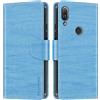 Shantime Custodia Portafoglio in Pelle Compatibile con Wiko View 2 Pro, Cover Colorata Flip con Portacarte, Chiusura Magnetica Protettiva(Azzurro Chiaro)
