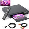 Tojock DVD-Player mit AV-Ausgang, DVD-Player für TV, HD mit AV-Kabel / Fernbedienung / USB-Eingang, Region Free Home DVD-Player