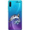 dakanna Custodia per Huawei P30 Lite | Salmone Pescatore | Cover in Gel di Silicone TPU Morbido di Alta qualità con Sfondo Trasparente