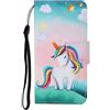 VQWQ Custodia per Xiaomi Redmi Note 8T, Flip Cover Portafoglio in Pelle PU Motivo Dipinto Slot per Schede Libro Cavalletto Supporto Case Cordino Chiusura Magnetica per Donna Maschio-[XC]-Unicorno